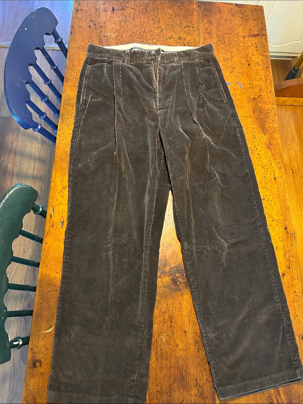 Polo by Ralph Lauren Brown Corduroy Pleated Trousers